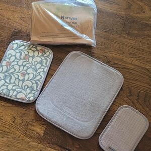 Norwex Gray and Blue Patterned Microfiber Sink Mat and Accessory Set